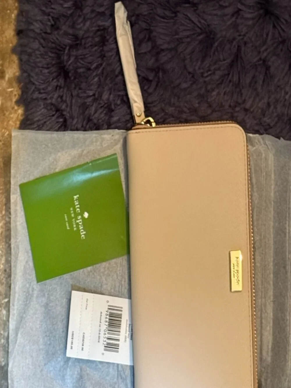 Kate Spade Laurel Way Neda Zip-Around Wallet (Soft Porcini)